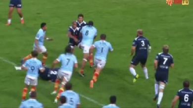 VIDEO. Pro D2 - USAP. Henri Tuilagi charge pour l'essai de David Marty face à Agen