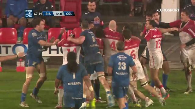 VIDEO. Pro D2. Distribution de cartons rouges après une bagarre lors de Biarritz vs Colomiers