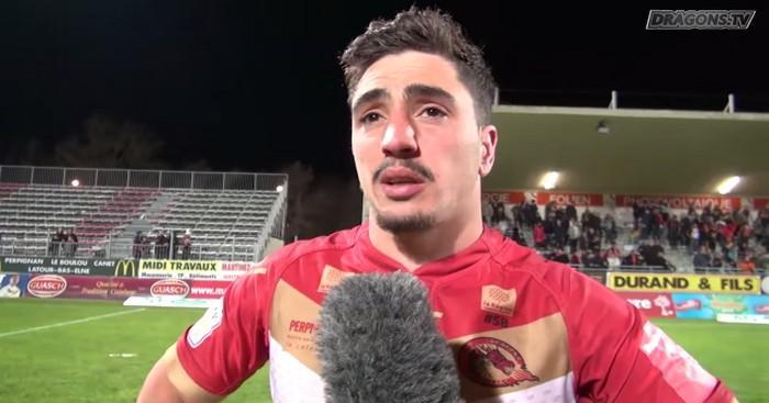 Tony Gigot sous le maillot des Dragons Catalans.