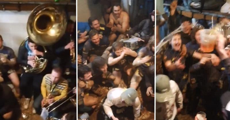 VIDÉO. Rugby Amateur : Brassac fête sa qualification en 1/4 avec la banda locale dans les vestiaires