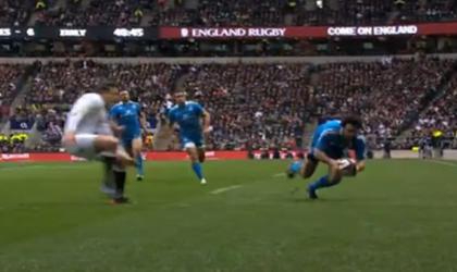 La superbe passe au pied d'Orquera pour l'essai de McLean