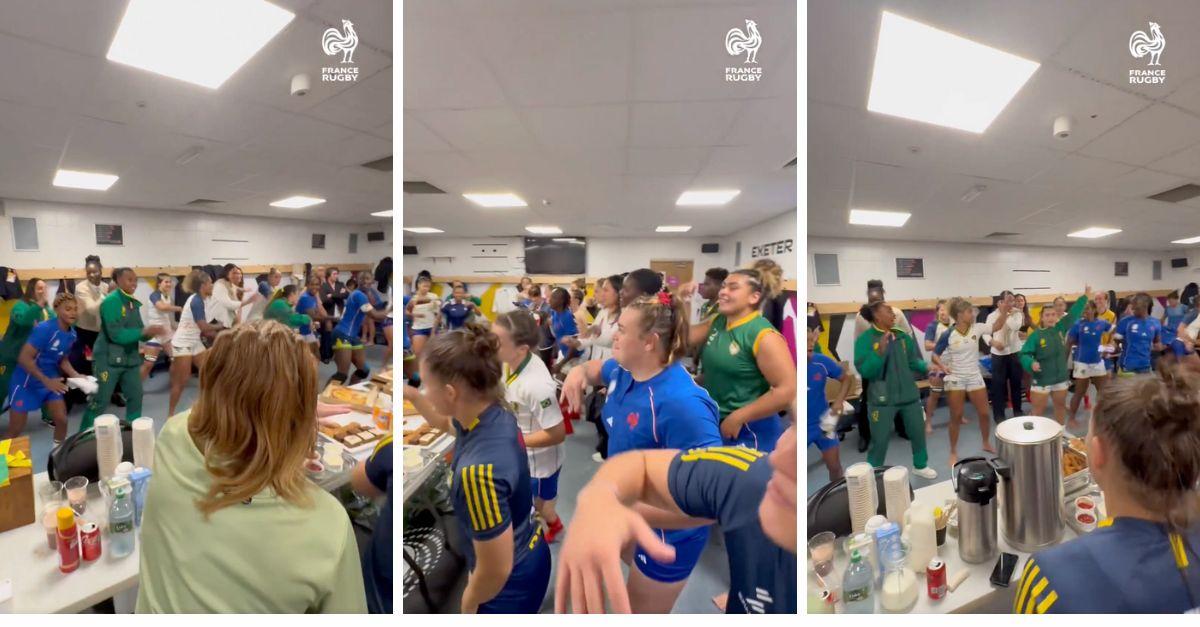 Maillots échangés et musique à fond : le rugby féminin a offert l’une de ses plus belles images. crédit photo : screenshot France Rugby