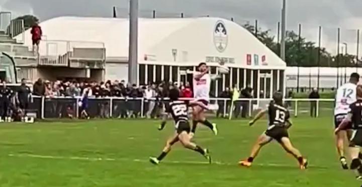 AMATEUR. VIDEO. Guitoune se foire, son coéquipier le rattrape avec une chistera de 20 mètres pour l’essai