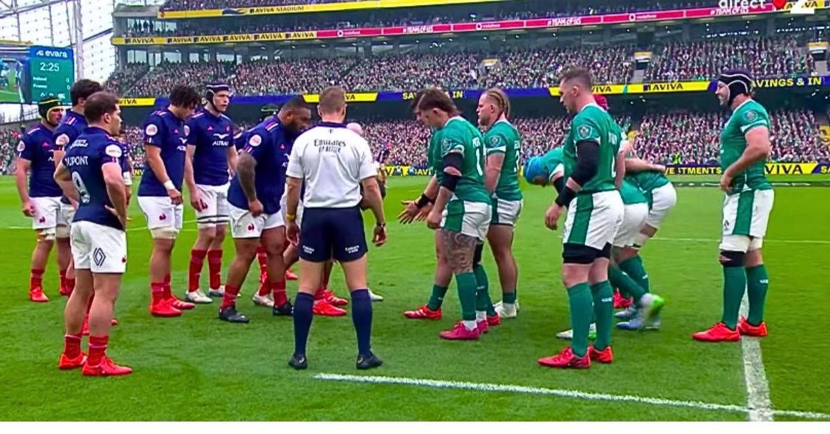 Le pack irlandais est en souffrance.  Screenshot : France 2