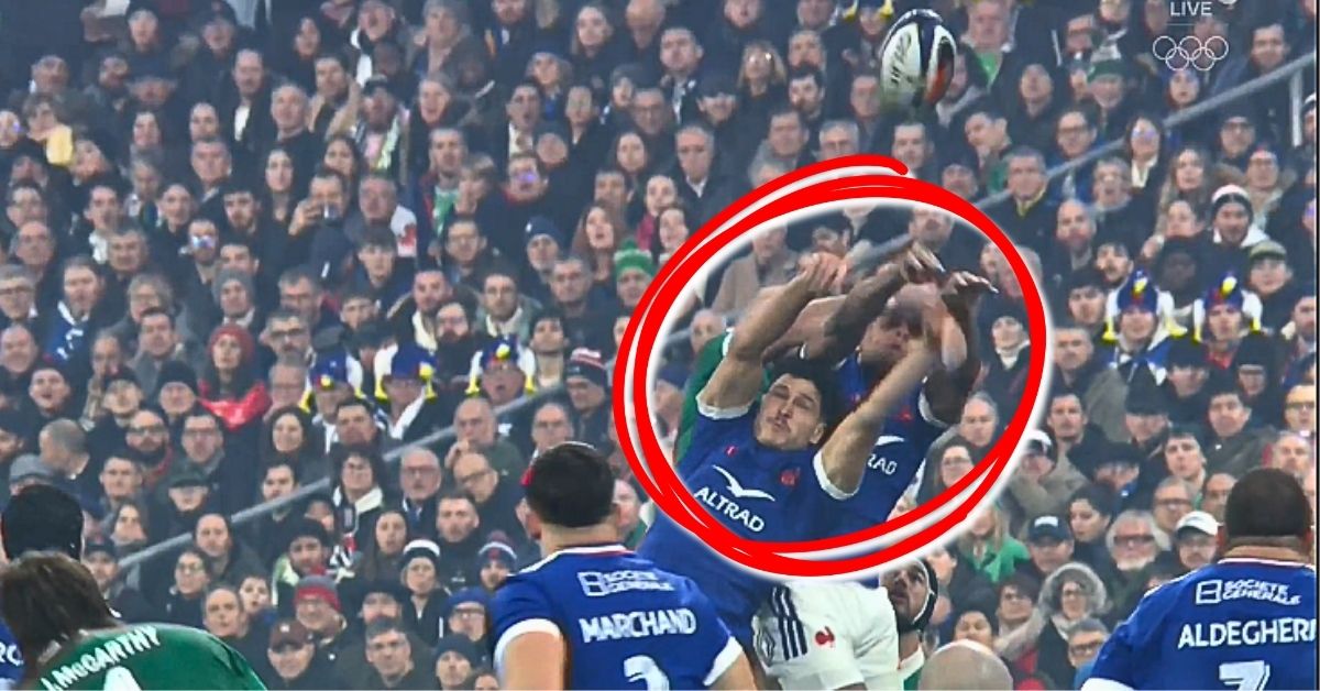 Le rugby moderne se joue aussi dans les airs. Et face à l’Irlande, les Bleus ont montré qu’ils avaient appris la leçon. Crédit image : Screenshot France 2