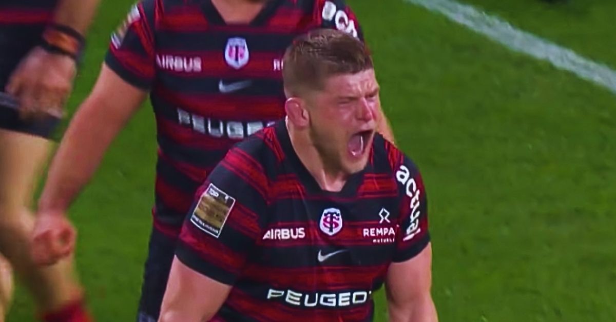 La joie de Jack Willis au coup de sifflet final. Screenshot : Canal Plus