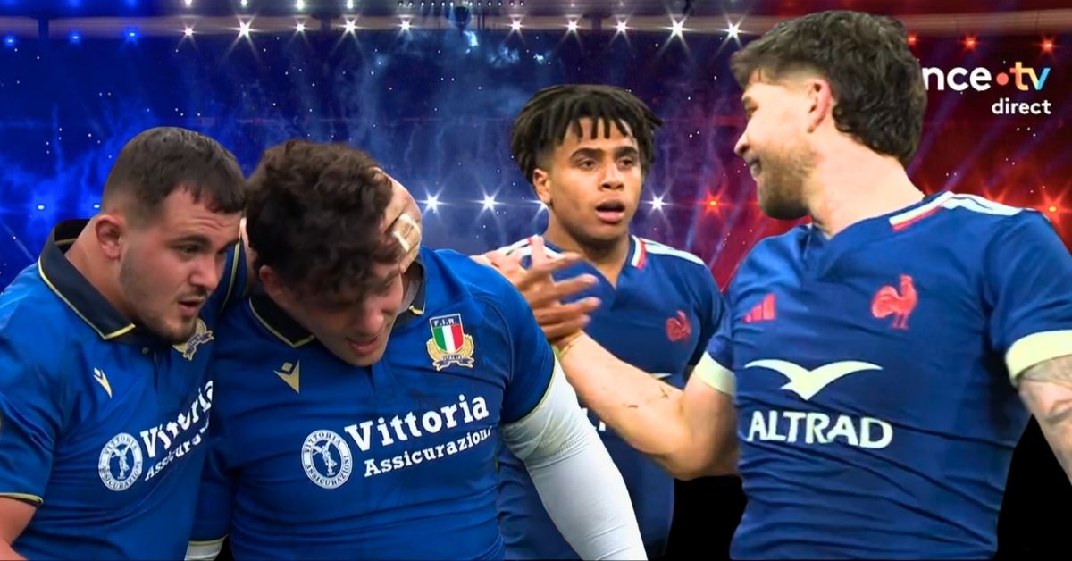 Tout semble sourire au XV de France. Et si le vrai test du Tournoi commençait justement face à l’Italie ? Crédit image : Screenshot France 2