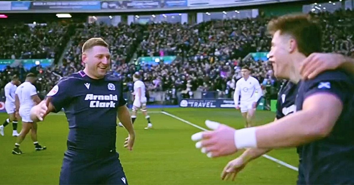 Le XV du Chardon a dévoilé son équipe pour affronter la France. Une composition très expérimentée avec Russell, Tuipulotu et Kinghorn pour faire vibrer Murrayfield. Crédit image : Screenshot TF1