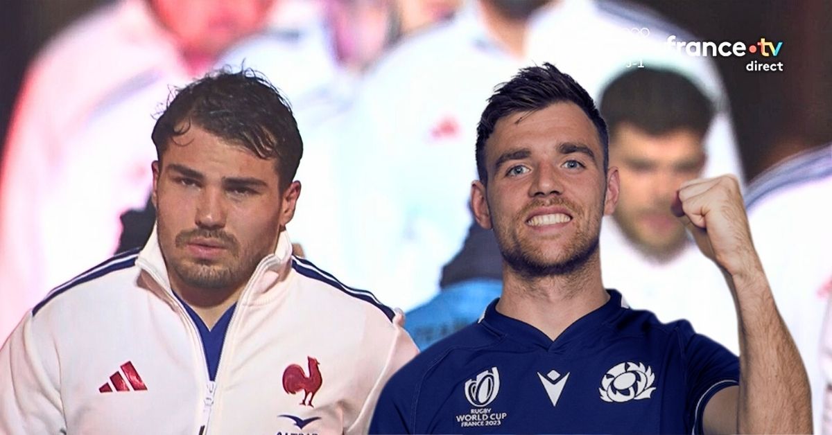 Si Antoine Dupont reste la référence mondiale, Ben White n’est pas à sous-estimer. Le demi de mêlée écossais pourrait peser dans la bataille du territoire. Crédit image : Screenshot France 2