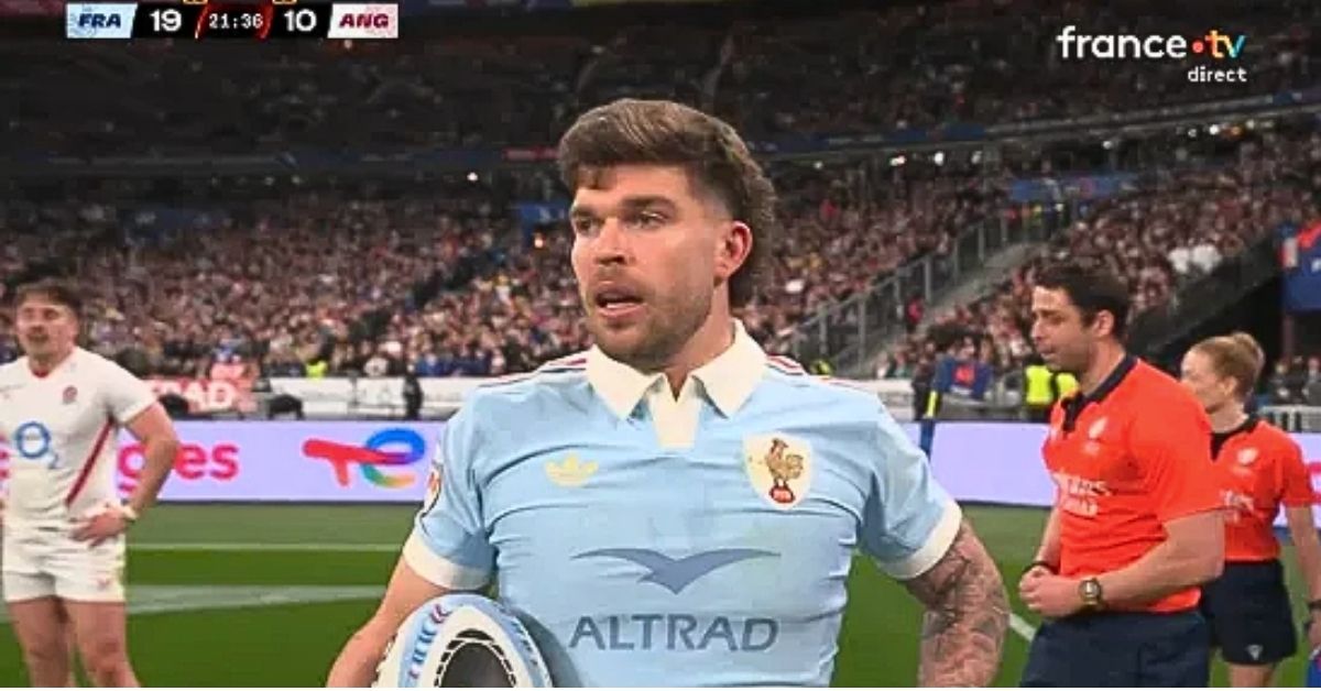  L’ouvreur du XV de France Matthieu Jalibert devrait être titulaire face à Toulouse. Screenshot : France 2