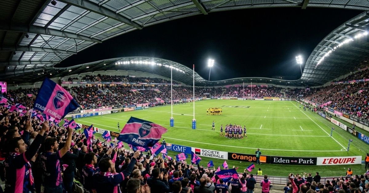 Sous les projecteurs de Jean-Bouin, le Stade Français et Clermont jouent bien plus qu’un match : un tournant potentiel dans la lutte pour les phases finales. Crédit image : Gemini