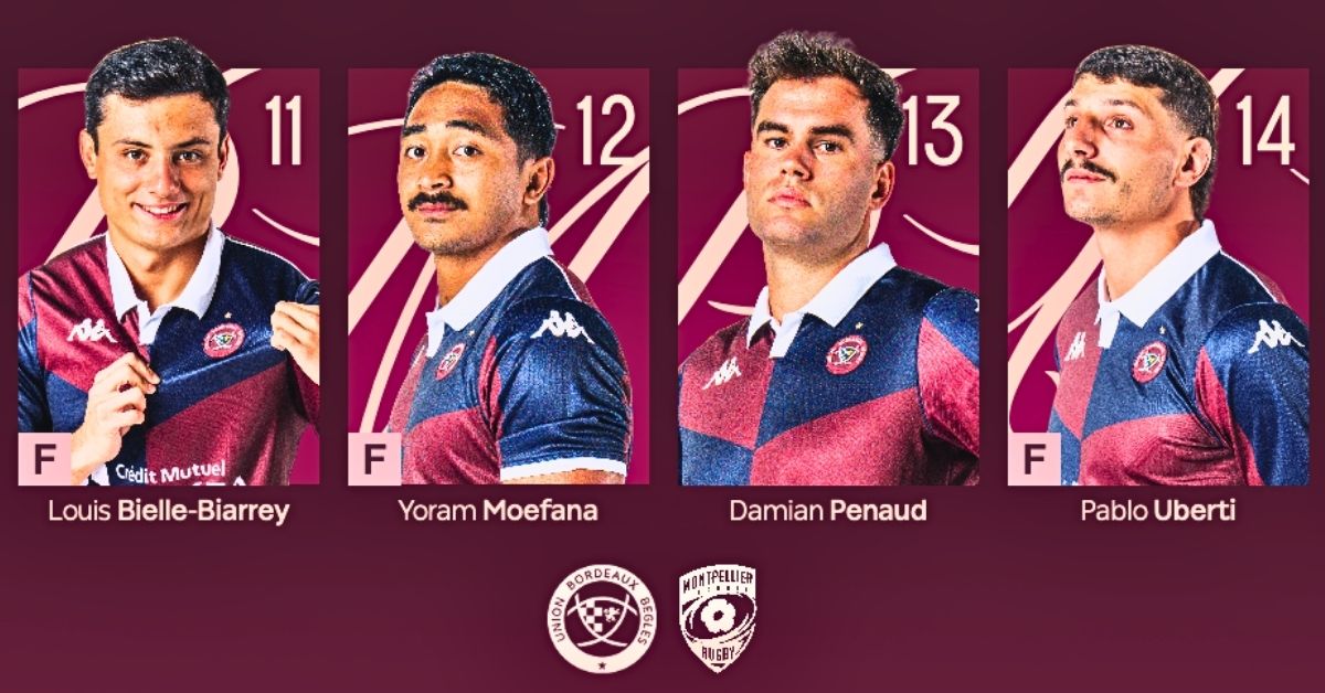 La compo de Bordeaux contre Montpellier : les cadres sont là, l'enjeu aussi. Crédit image : UBB