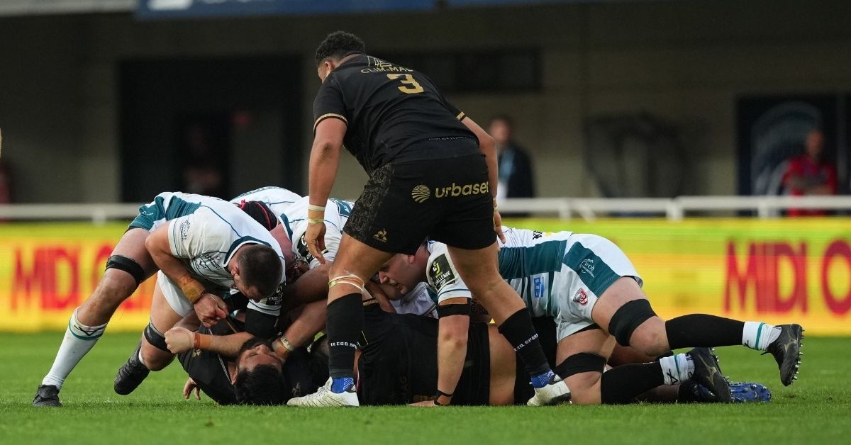 Depuis la retraite d'Uini Atonio, le XV de France cherche son pilier droit. Montpellier croit avoir trouvé la réponse et elle s'appelle Christopher Tolofua. Credit : EPCR ©INPHO/Dave Winter