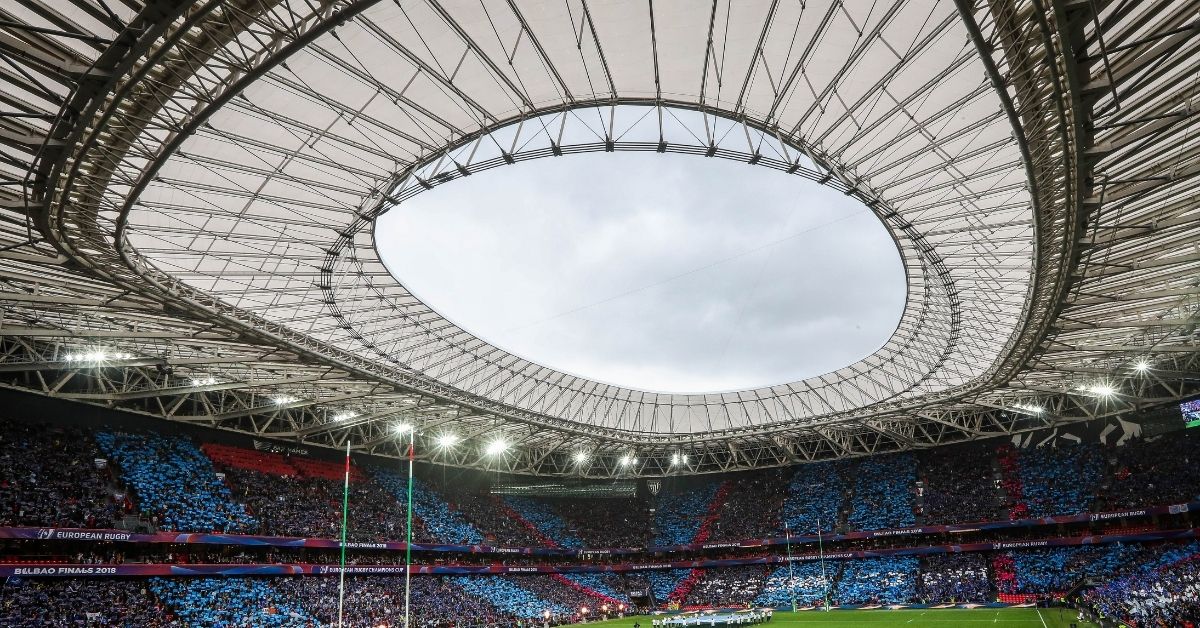 Cardiff détient le record des finales de Champions Cup avec six éditions. Mais en 2026, c'est Bilbao et son San Mamés qui prennent le relais. Credit : EPCR ©INPHO/Ryan Byrne