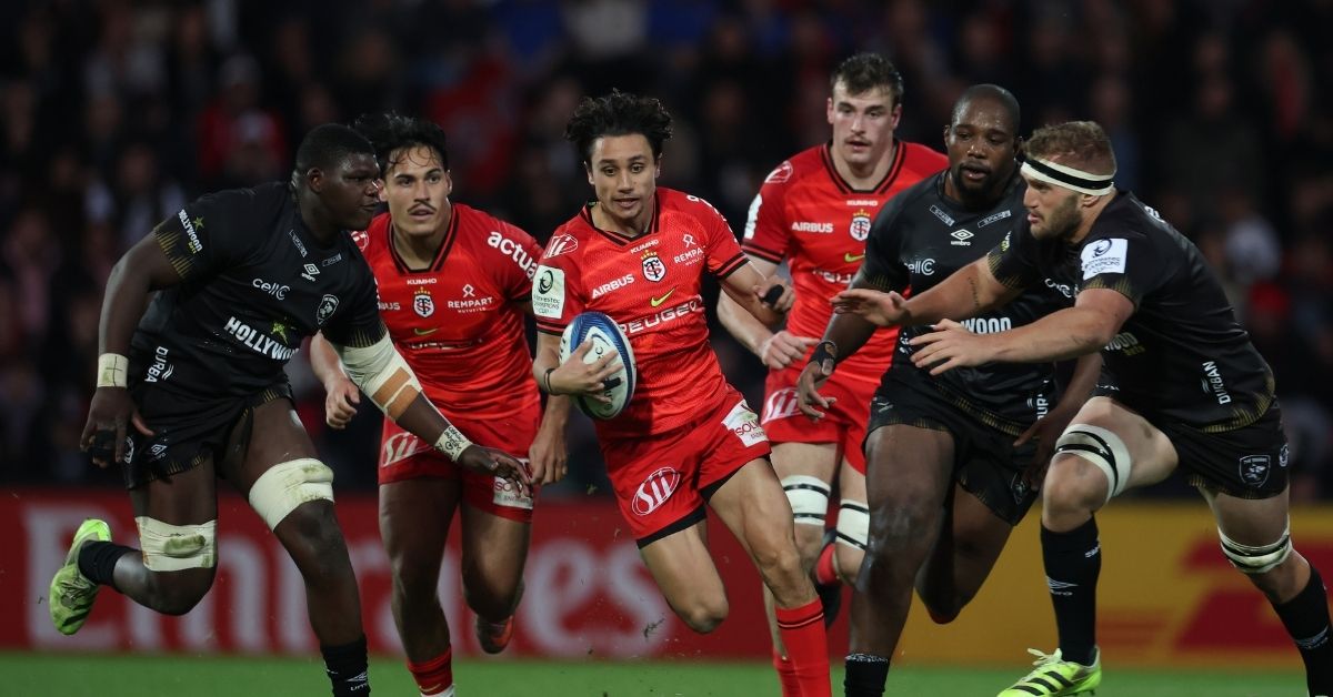 Après la Coupe du monde 2027, les prochaines éditions de la Champions Cup et de la Challenge Cup pourraient se faire sans les franchises sud-africaines dont les Sharks de Durban, ici contre le Stade Toulousain. - ©INPHO/Billy Stickland (EPCR)