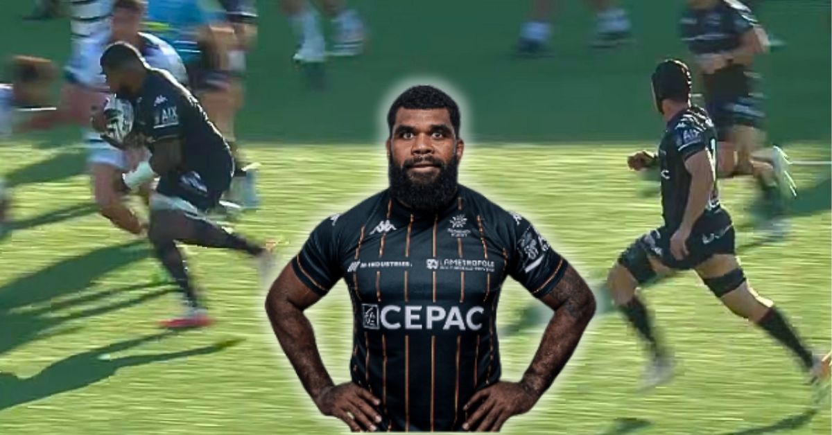 Albert Tuisue est un sacré colosse. Screenshot : Canal Plus et Provence Rugby