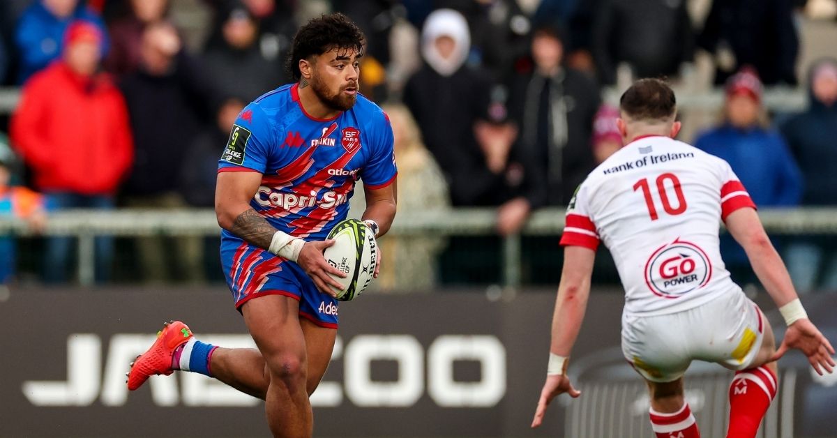Bayonne n’a plus grand-chose à jouer. Paris, lui, vise très haut. Au milieu de tout ça, Tani Vili devient l’attraction de la 3e ligne. Crédit : EPCR ©INPHO/Dan Clohessy
