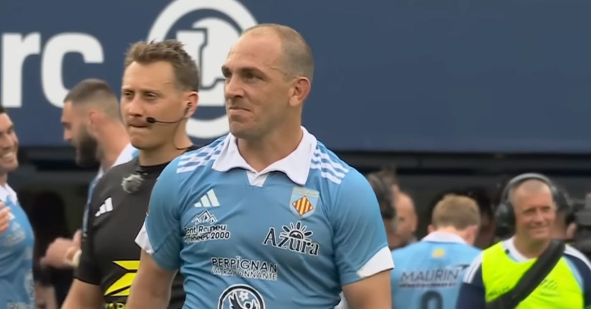 Sourire aux lèvres, l'Argentin a offert la victoire à l'USAP lors de la journée précédente. ©Screenshot Canal+Sport