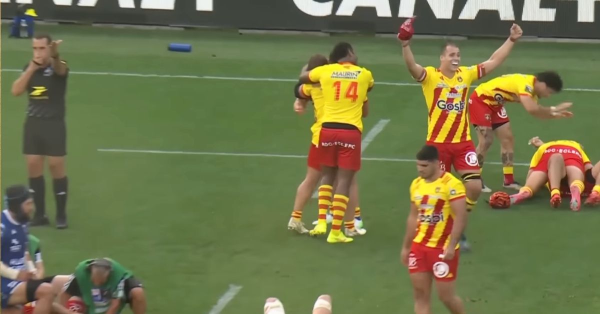 L'an dernier, Perpignan se maintenait après un sous tension à Grenoble. ©Screenshot Canal+Sport