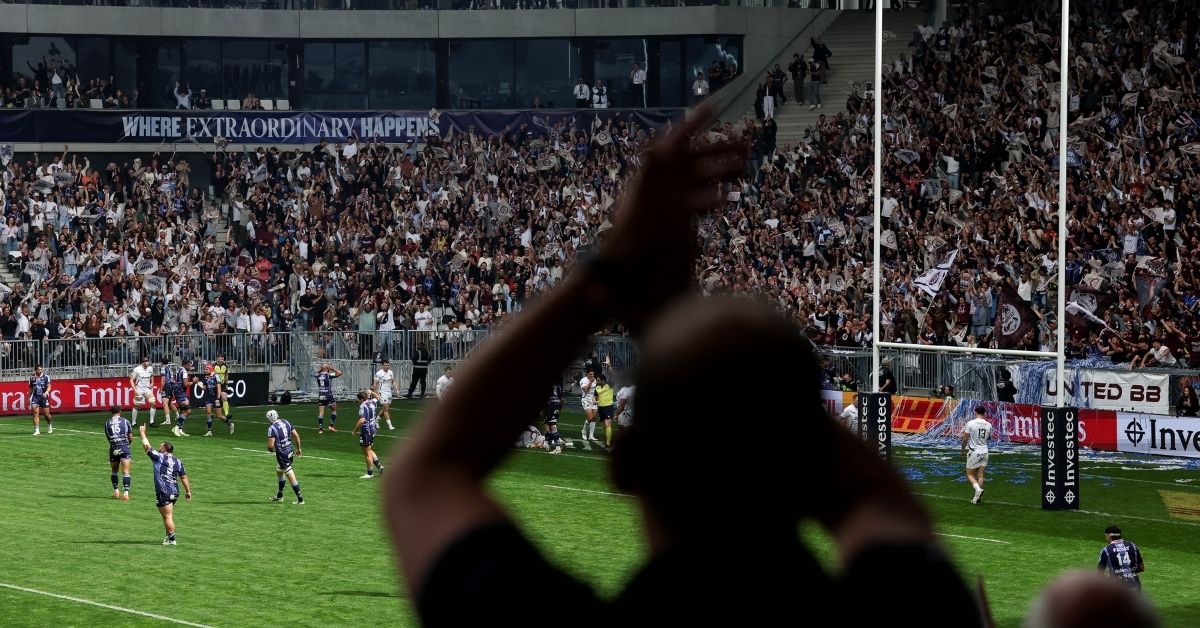 L’UBB ne gagne pas seulement sur le terrain. En tribunes aussi, Bordeaux-Bègles domine l’Europe du rugby. Crédit : EPCR ©INPHO/Gary Carr