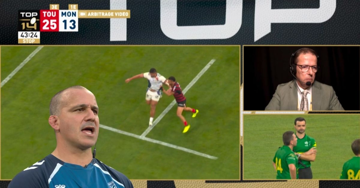 Le carton jaune de Lebel a enflammé les débats. Joan Caudullo, lui, regarde ailleurs : les 22 mètres toulousains et les occasions gâchées. Crédit image : Screenshot Canal +