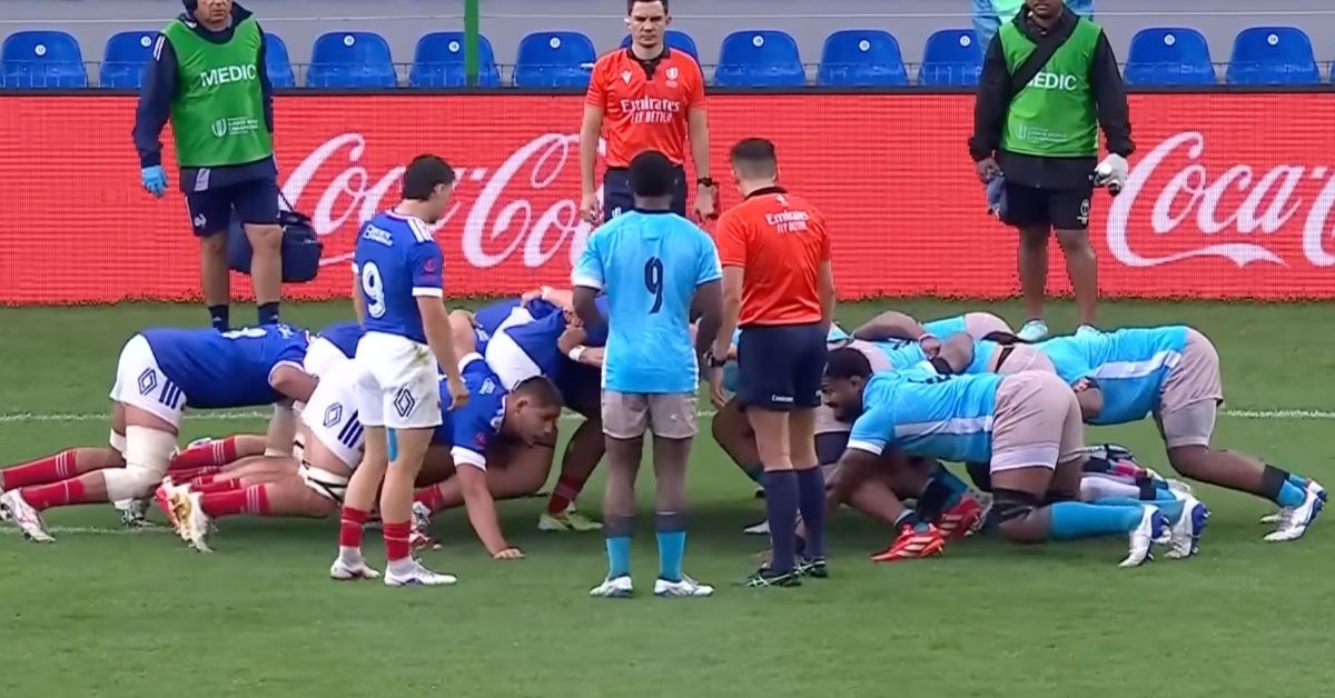 La mêlée sera un domaine attendu lors de ce match entre la France et l'Espagne. Screenshot : Youtube - World Rugby