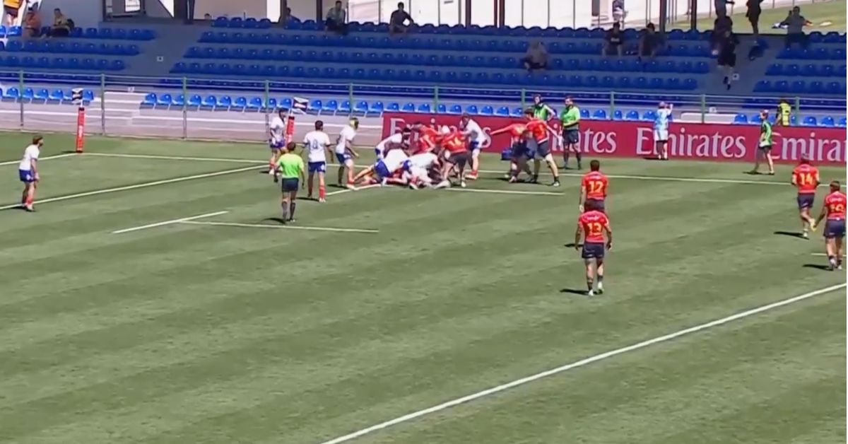 La France s'impose 57 à 32 face à l'Espagne dans un match presque maîtrisé. Screenshot : L'Équipe