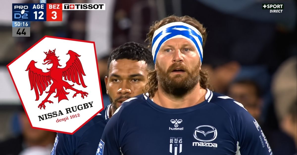 À 35 ans, l'ancien Agenais et Biarrot tentera d'aider Nissa Rugby à assurer son maintien. Screenshot : Canal+Sport et Chaîne YouTube  Le Top14 Pas Officiel