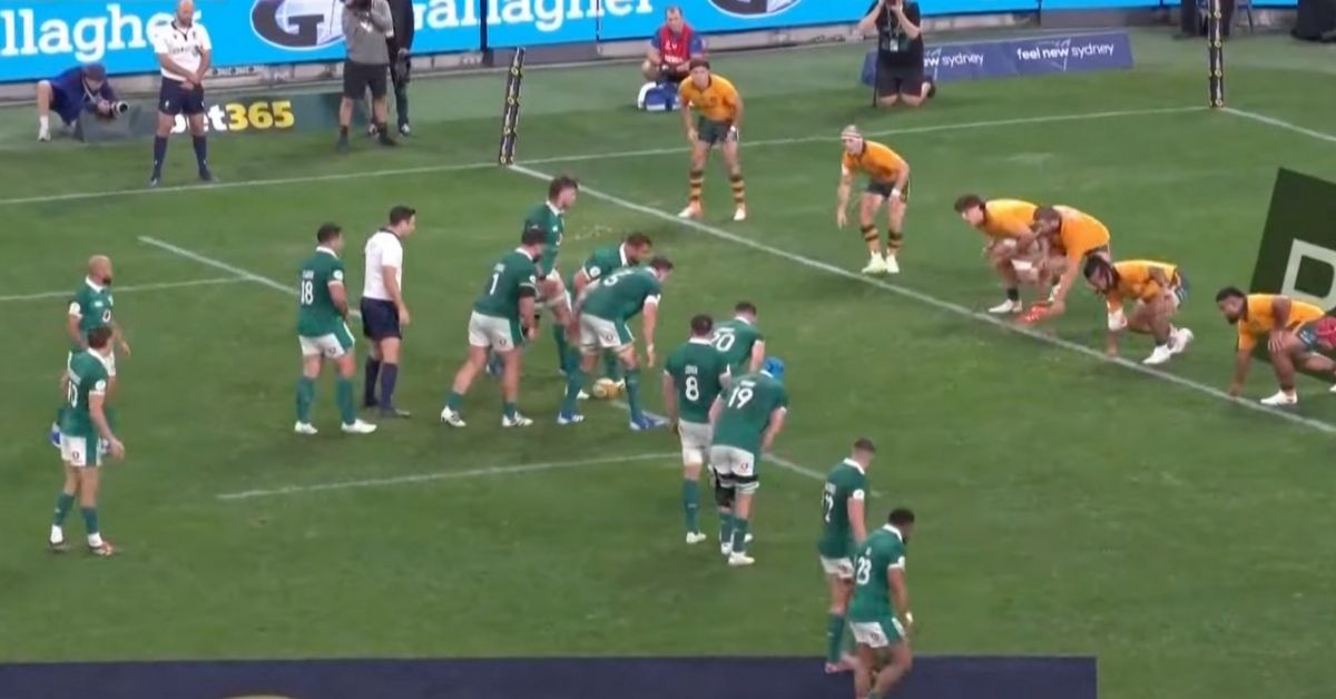 L'image de l'action de l'essai crucial irlandais, offrant la victoire aux joueurs du Trèfle. Screenshot : Youtube - TF1+