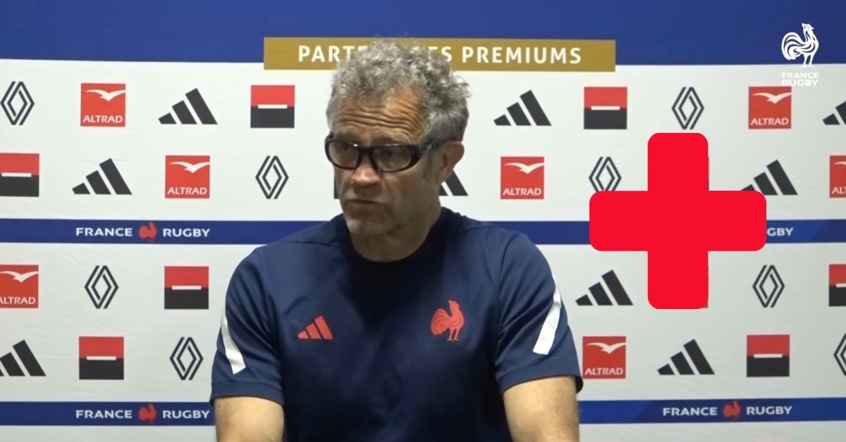 Fabien Galthié en conférence de presse d'après-match. Screenshot : Youtube - France Rugby