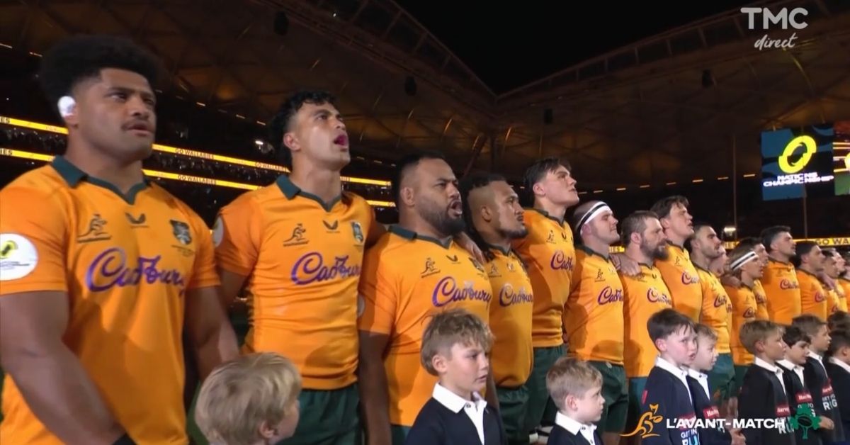 Deuxième test pour les Wallabies face aux Bleus à quasiment 1 an du début de leur Coupe du Monde chez eux. Screenshot: TMC