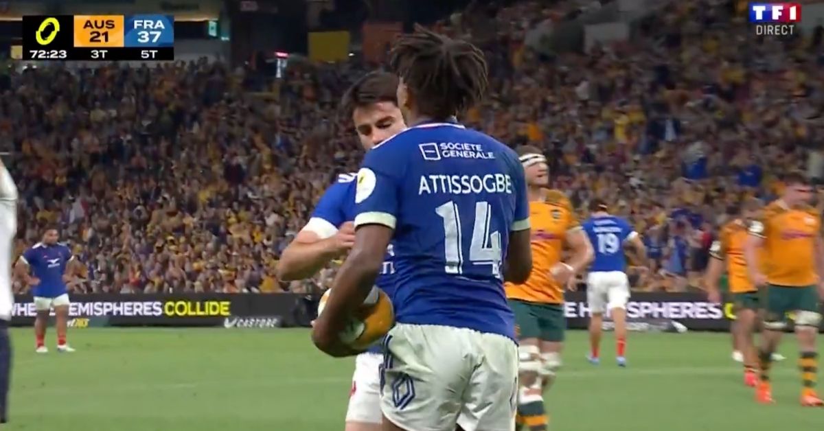 La France sort victorieuse de l'opposition face aux Wallabies. Screenshot : TF1