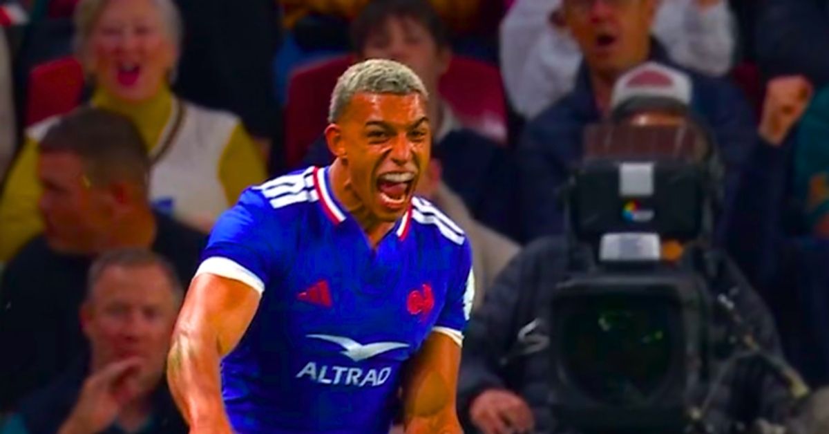 Aaron Grandidier a marqué des points face à l’Australie pour sa première avec le XV de France. ©France Rugby