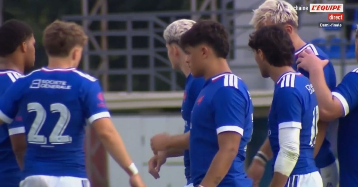 Les Bleuets partent comme les outsiders de cette finale face aux Springboks Junior, vainqueur en titre du Mondial U20. Screenshot: Chaîne L'Équipe
