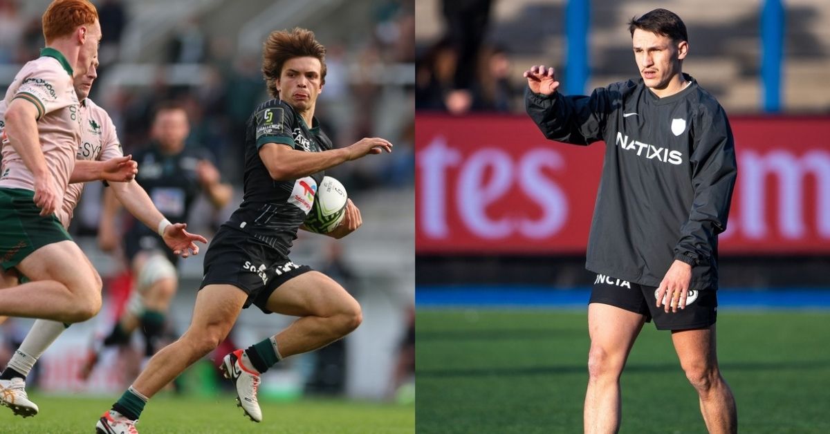 Thomas Carol et Kléo Labarbe débarquent à Aurillac avec un statut bien particulier. ©INPHO/Andrew Dowling et INPHO/James Crombie (EPCR)