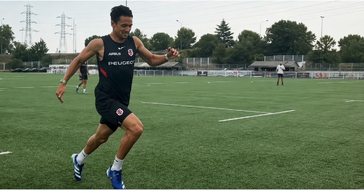 Ange Capuozzo a bien travaillé cet été. Screenshot : FB Stade Toulousain