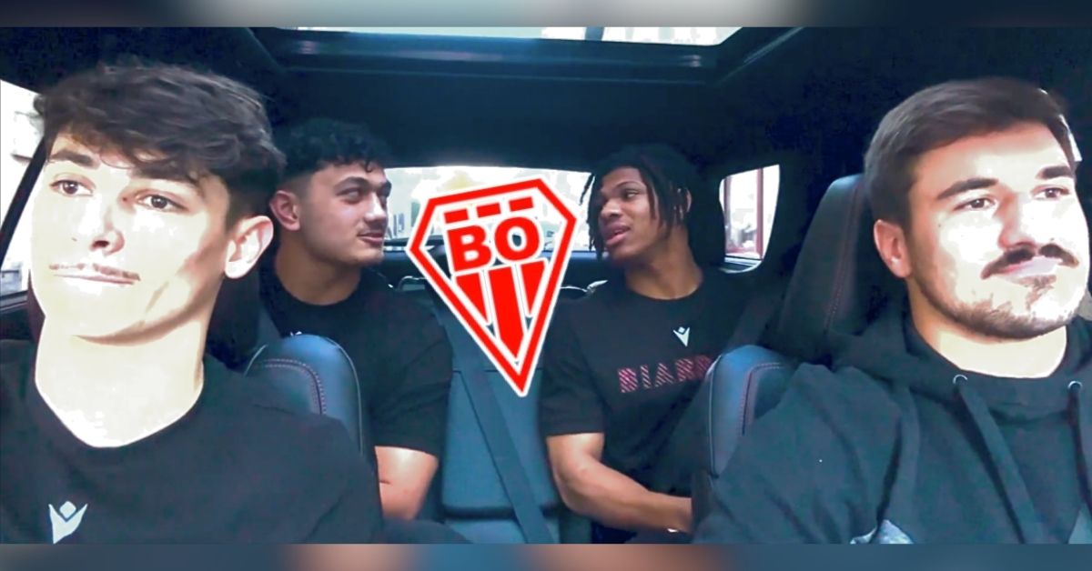 Auguste Cadot, Temo Matiu et Joe Jonas sous les coueleurs du B.O avec Baptiste Fariscot. ©Biarritz Olympique (Youtube)