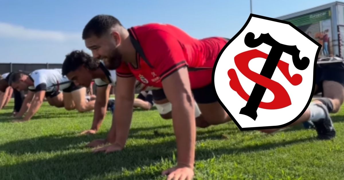 Heinz Lemoto à côté d'Emmanuel Meafou lors de la préparation estivale en Espagne. ©Stade Toulousain