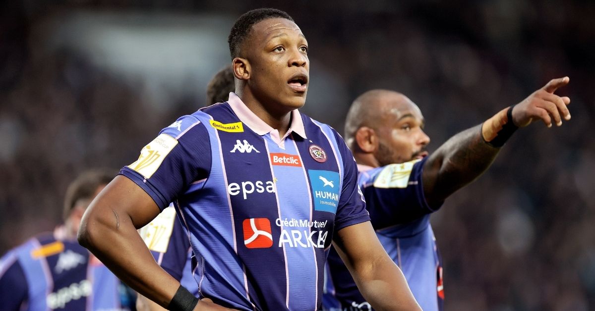 L’UBB perd l’un de ses hommes forts avant Ernest-Wallon : Cameron Woki, brillant lors du 64-5 face au Racing, est forfait contre Toulouse. ©INPHO/Laszlo Geczo 