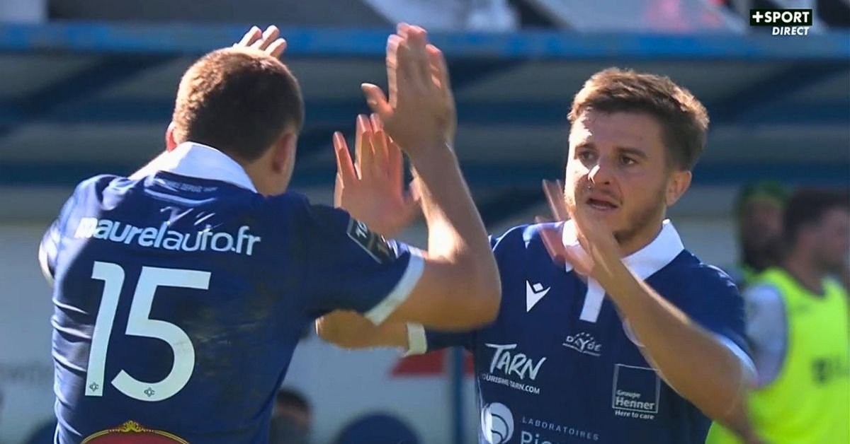 Meilleur joueur de Nationale la saison passée, Théo Vidal change de décor : samedi, son pied a donné la victoire au CO contre Toulon à Pierre-Fabre. Crédit image : Screenshot Canal+