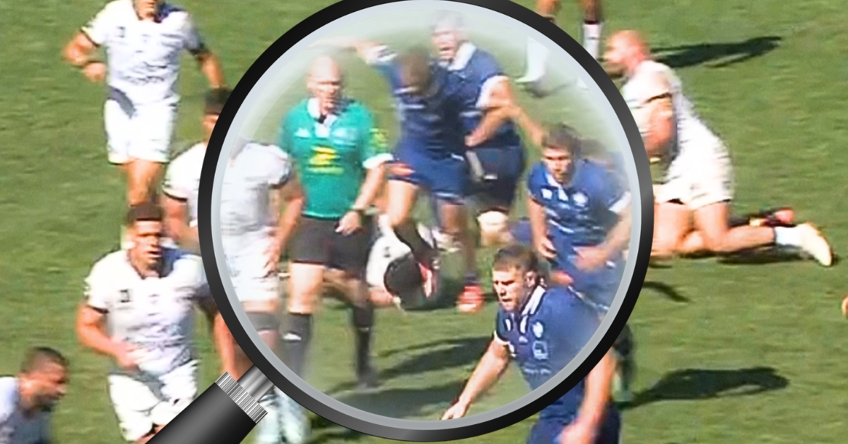 L'ailier du CO Rémy Baget va-t-il être rattrapé par la patrouille après ce geste contre Toulon en TOP 14 ?  Crédit image : Screenshot Canal + 