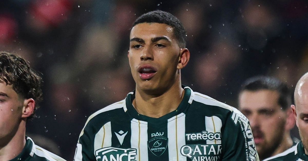 Aaron Grandidier-Nkanang reprendra le numéro 11 de la Section Paloise samedi 3 octobre à Vannes, lors de la cinquième journée de Top 14. ©INPHO/Ryan Byrne