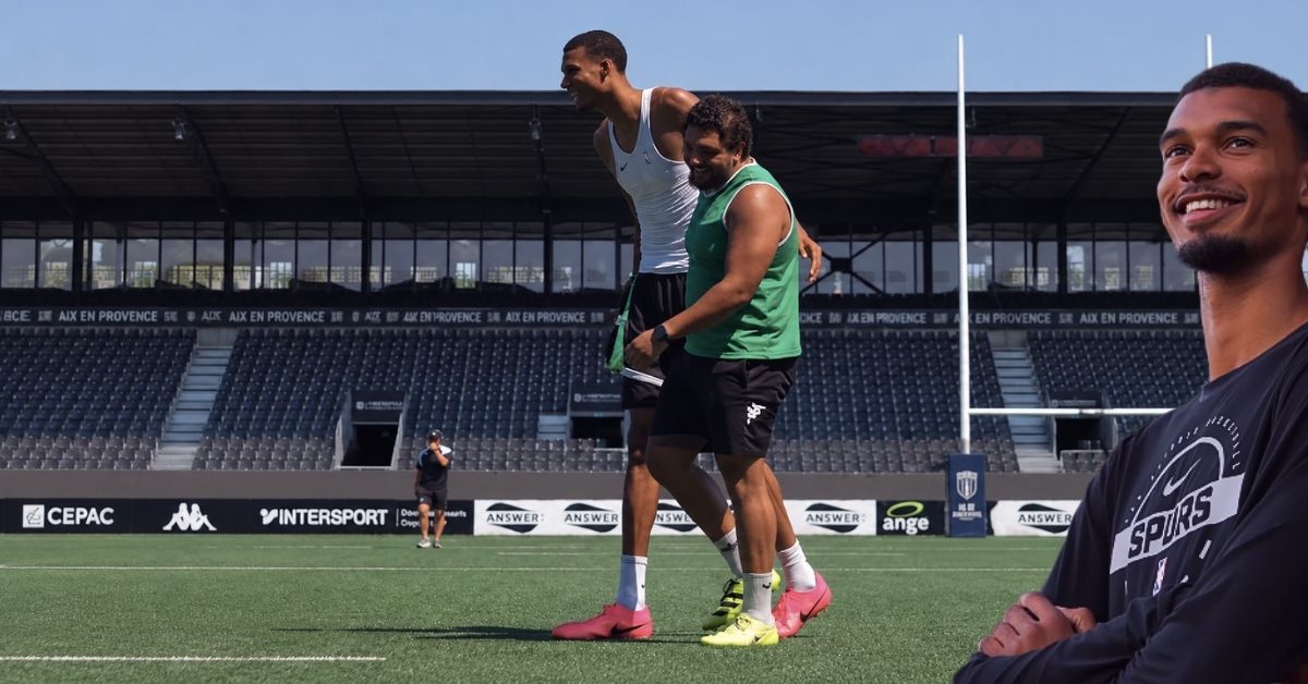  Avec ses 2m24, Wemby a fait passer les géants provençaux pour des enfants. Screenshot : Provence Rugby