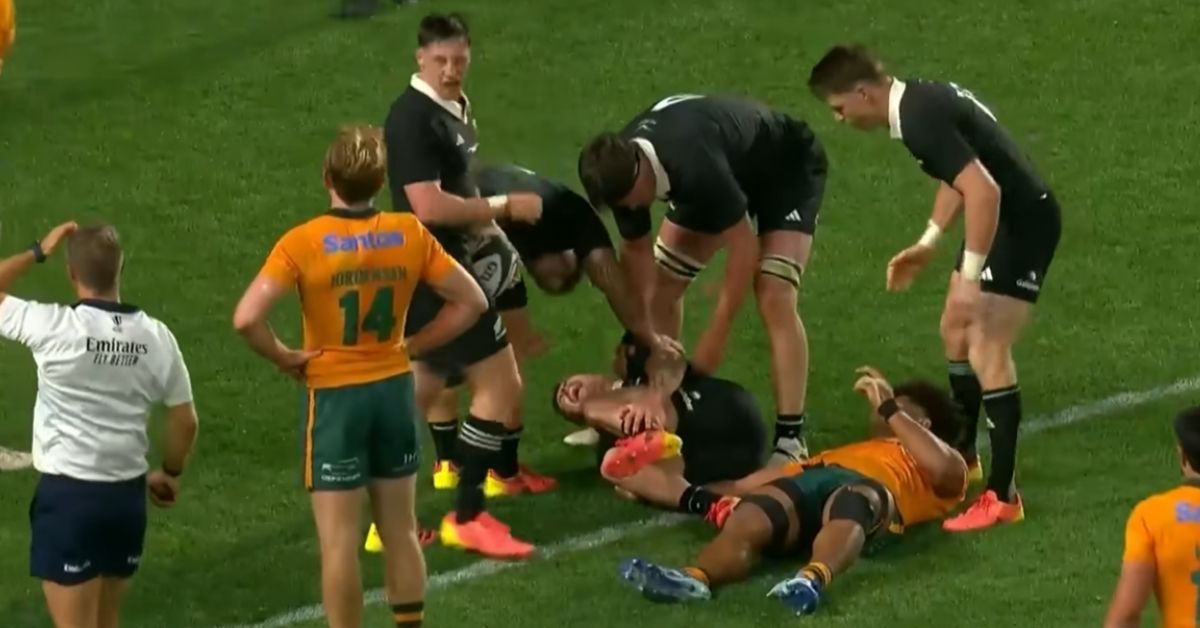 Leroy Carter, ailier des All Blacks, s'est blessé à la cheville lors de la victoire 50-19 contre l'Australie. Crédit :