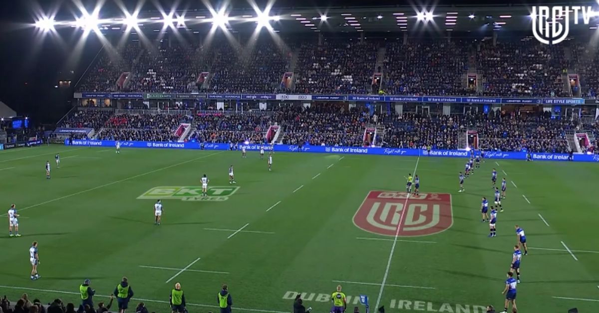 Existe la RDS, bienvenue à la Laya Arena. Screenshot : United Rugby Championship et Premier Sports