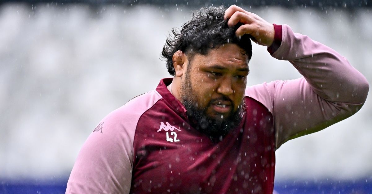 Un pilier de 148 kg dans la cage ! Pour défier Gloucester, Yannick Bru installe Ben Tameifuna au poste de deuxième ligne. Une surprise énorme côté UBB. ©INPHO/Federico Pestellini