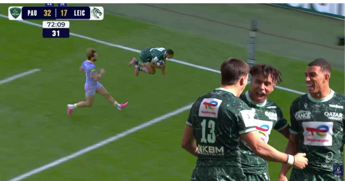 La vitesse de Pau a essoufflé les Anglais. Screenshot : Investec Champions Cup & EPCR Challenge Cup