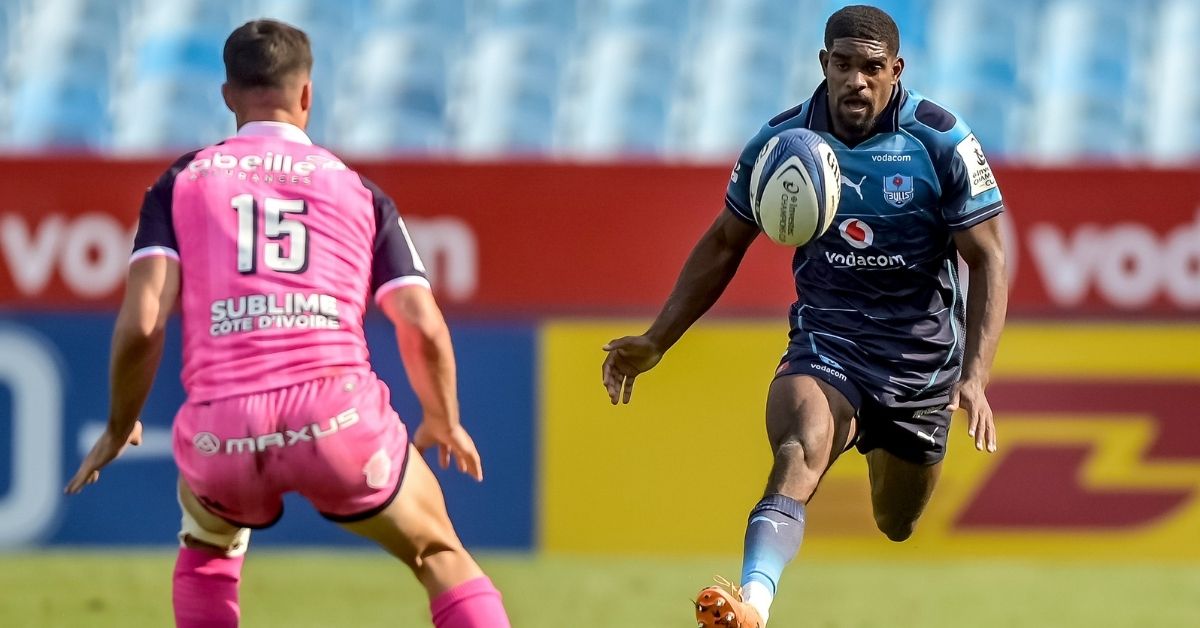 À seulement 20 ans, Cheswill Jooste a parcouru 218 mètres face au Stade Français. Ses appuis et ses accélérations rappellent déjà un certain Cheslin Kolbe. ©INPHO/Steve Haag Sports/Christiaan Kotze