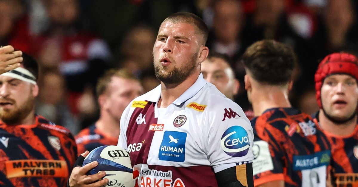 À Gloucester, Tom Willis a fait parler la puissance : 18 courses, 9 défenseurs battus. Bordeaux a pourtant laissé filer la victoire dans un match à 72 points. ©INPHO/Ben Brady