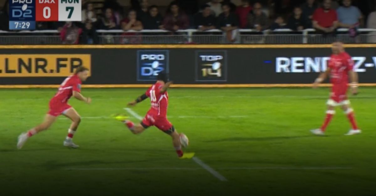 Quel coup de pied de la part de l'ouvreur landais ! Screenshot : Canal Plus